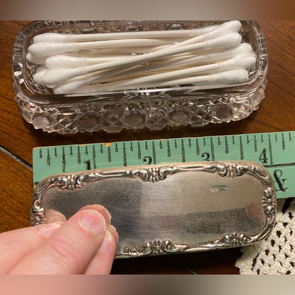 Antique Cut Crystal Trinket Box with Sterling Lid, UK - Picture 14 of 16